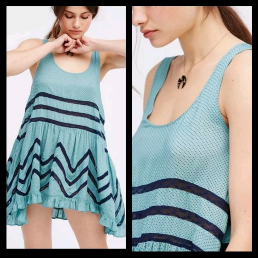 🌈SOLD💰 Free people lace voile trapeze slip Dress - Picture 3 of 8